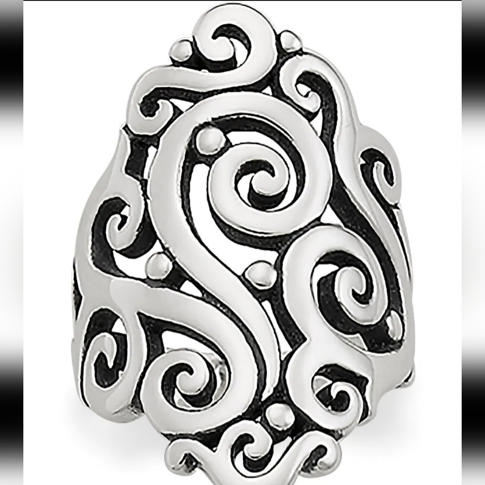 James Avery Sterling Silver Long Sorrento Ring Size 7.5